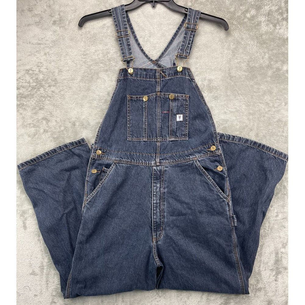 Fortress Products Men's‎ Carpenter Bib Overalls 36X28 Blue Denim Pockets